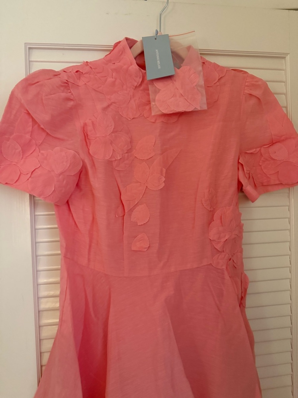 ANTONIO MELANI Pink Floral-Appliqué Fit & Flare Midi Dress - Picture 3 of 5